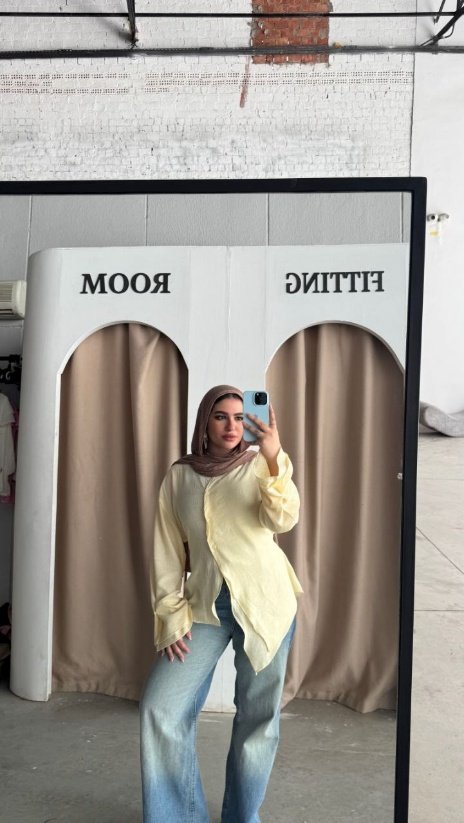 Button-Front Tie-Belt Blouse
