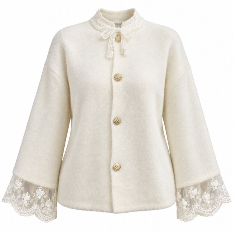 Lace knit cardigan