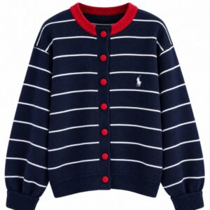 Striped Polo Knit Cardigan