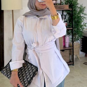 Poplin Wrap-Belt Shirt 2